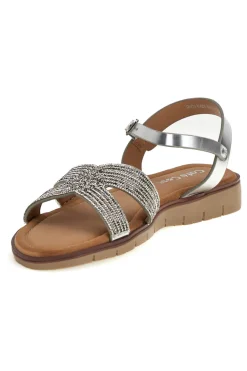 Silberne Sandalen mit geflochtenen Riemen Café kosten RH24