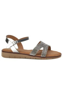 Silberne Sandalen mit geflochtenen Riemen Café kosten RH24