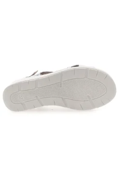 Silberne Sandalen mit Plateau und Obermaterial aus Leder Mio Tempo 269020