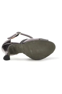 Silberne Tanzschuhe mit Riemen und Glitzer Der erste Tanz 6129
