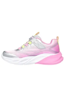 Silber-rosa Sneakers mit Lichtern und glitzerndem Obermaterial Skechers Cosmic Glow