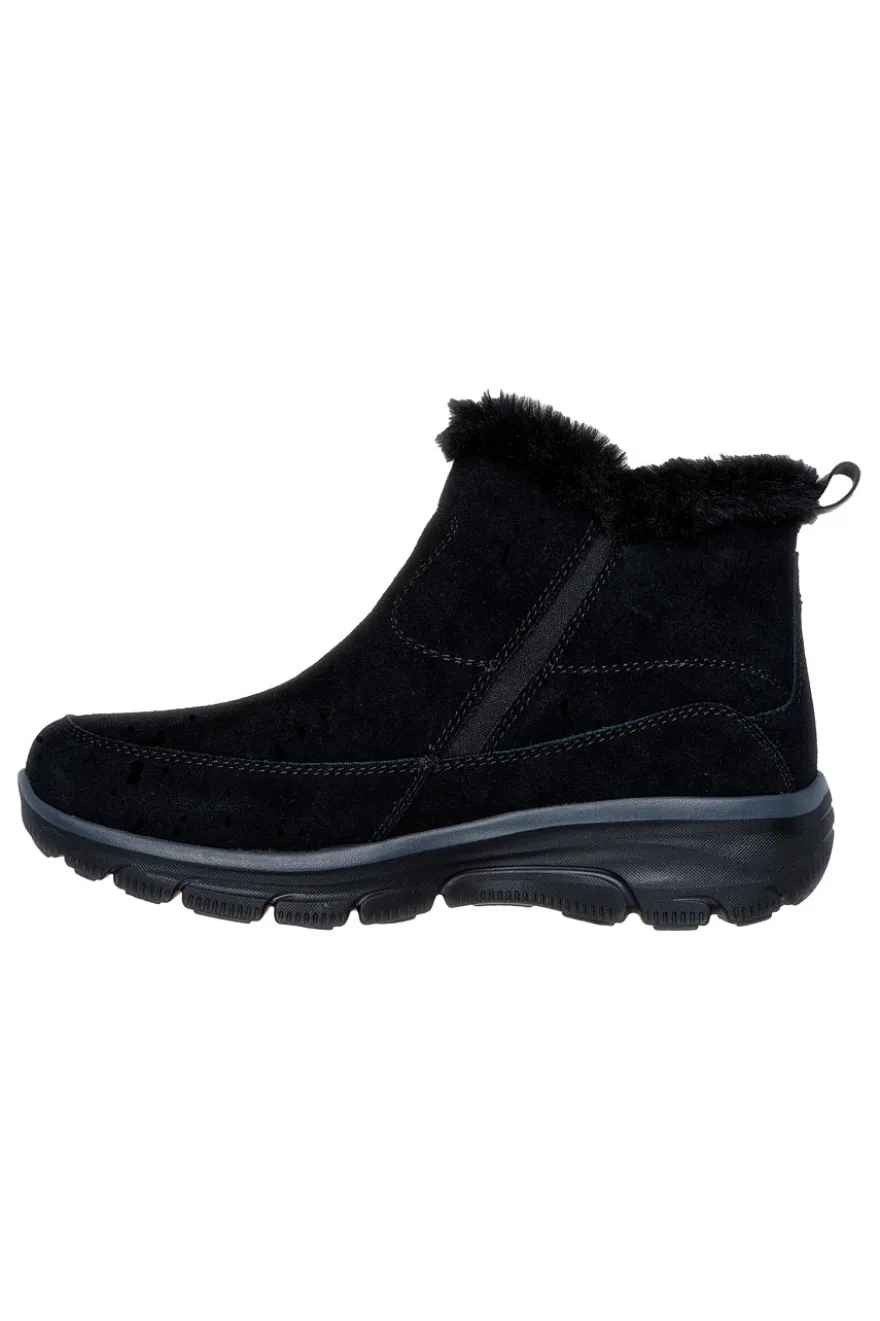 Skechers – Easy Going – Cool – Schwarze Stiefeletten mit Reißverschluss und Memory-Schaum