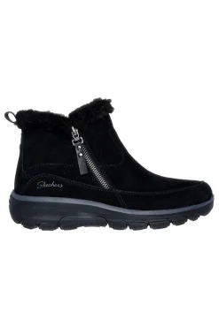 Skechers – Easy Going – Cool – Schwarze Stiefeletten mit Reißverschluss und Memory-Schaum