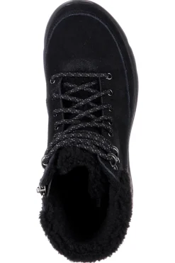 Skechers – Glacial Ultra Woodlands – Schwarze Wildleder-Stiefeletten mit Sherpa-Futter