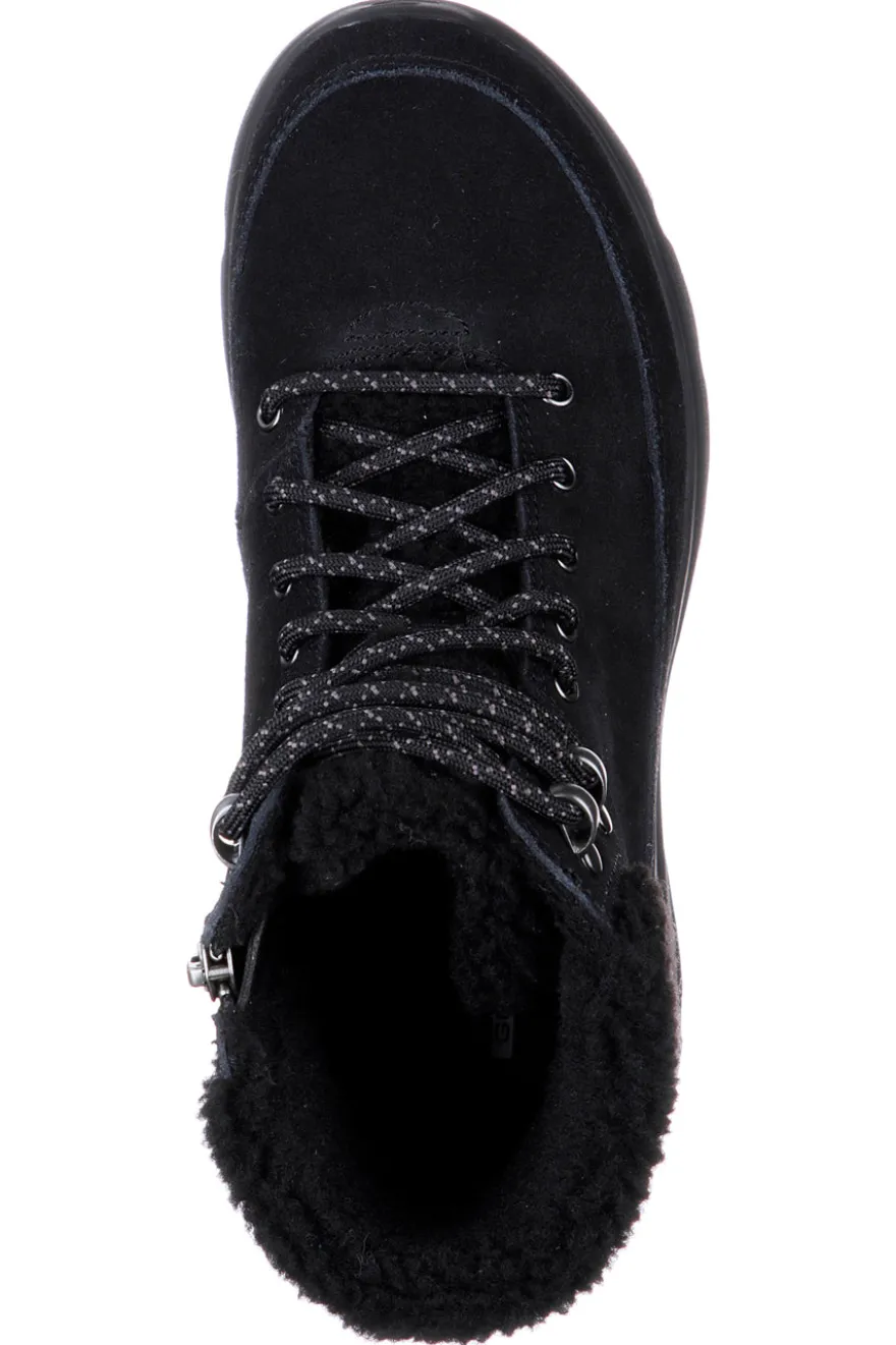 Skechers – Glacial Ultra Woodlands – Schwarze Wildleder-Stiefeletten mit Sherpa-Futter