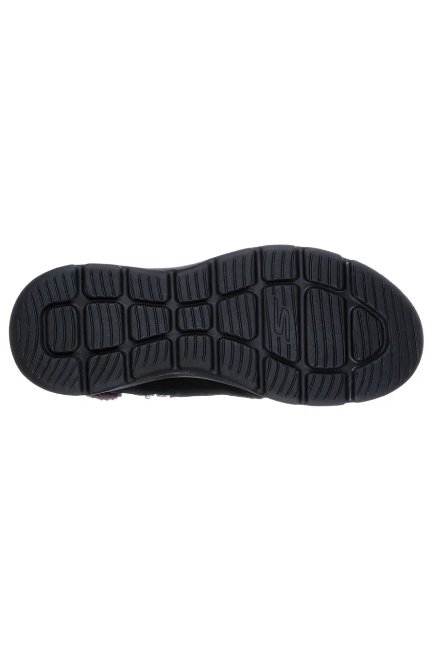 Skechers – Glacial Ultra Woodlands – Schwarze Wildleder-Stiefeletten mit Sherpa-Futter