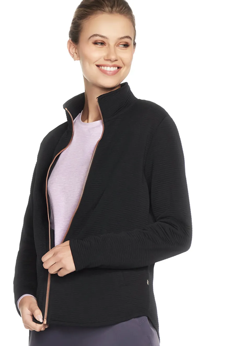 Skechers – JA78 – Schwarze Jacke mit Reißverschluss aus recyceltem Stoff