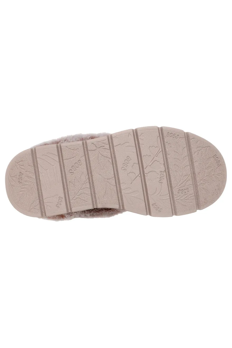 Skechers – Keepsakes Lite – Cozy Blend – Hausschuhe in Beige mit Kunstfellfutter