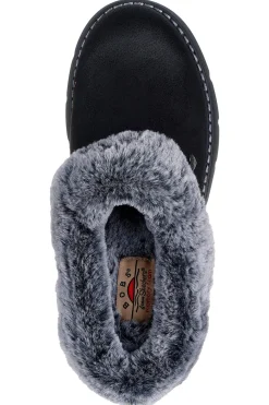 Skechers – Keepsakes Lite Cozy Blend – Pantoletten mit schwarzem Kunstfellfutter