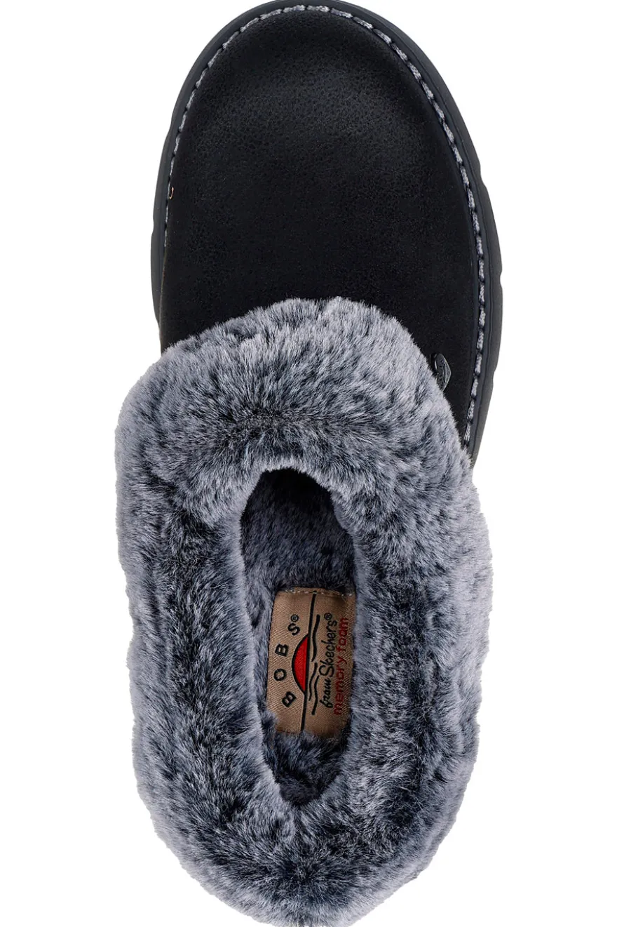 Skechers – Keepsakes Lite Cozy Blend – Pantoletten mit schwarzem Kunstfellfutter