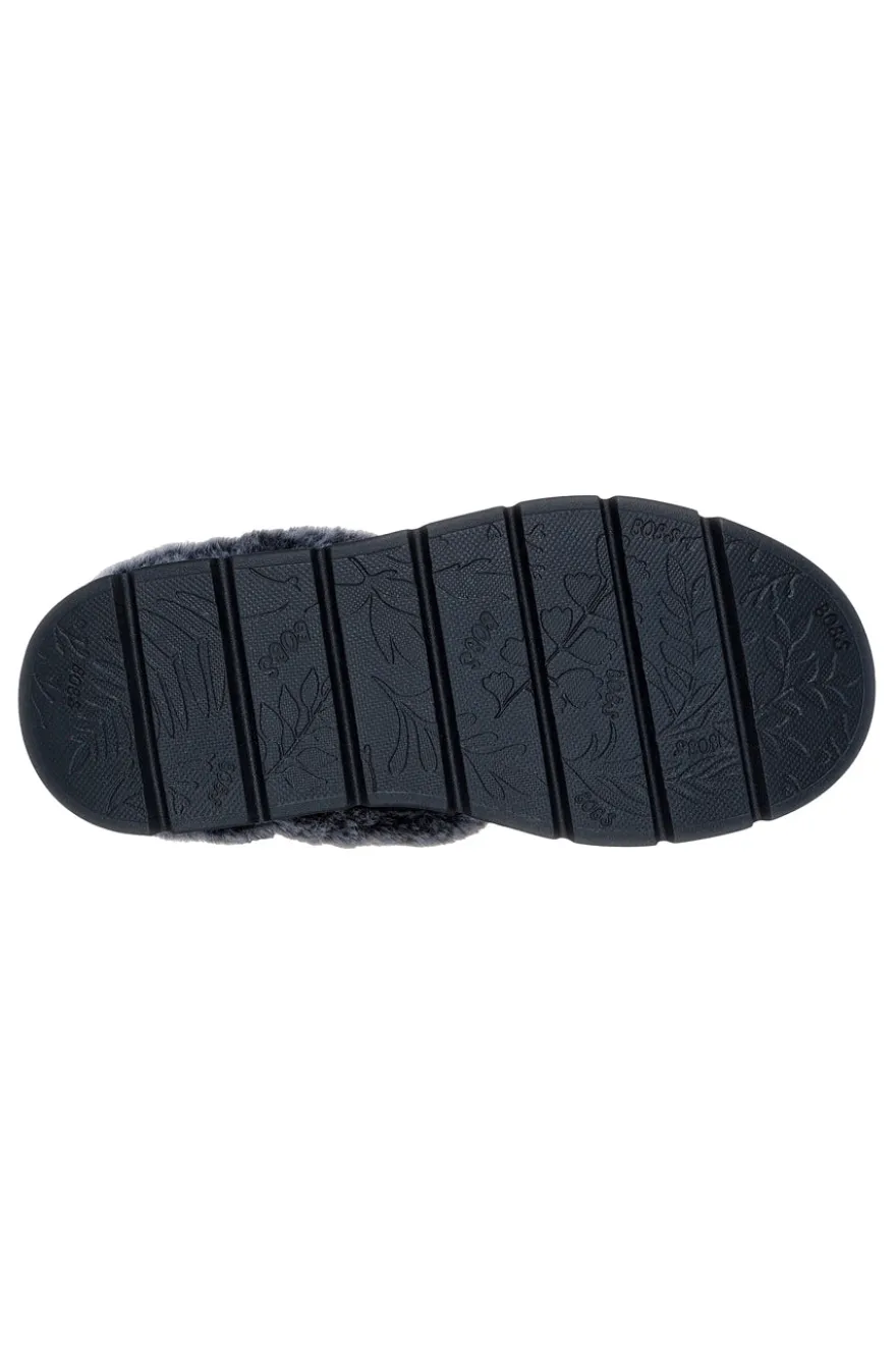 Skechers – Keepsakes Lite Cozy Blend – Pantoletten mit schwarzem Kunstfellfutter