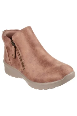 Skechers – Lovely Vibe – Fall In Bloom – Vegane, beige Stiefeletten