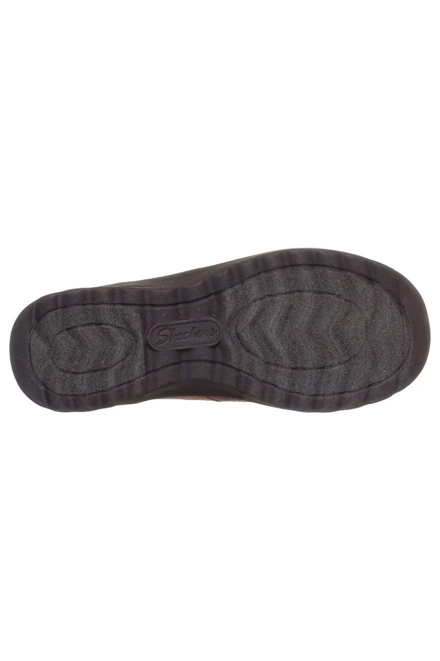 Skechers – Lovely Vibe – Fall In Bloom – Braune Memory Foam-Stiefeletten mit Reißverschluss