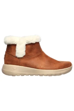 Skechers – On-the-GO – Joy Endeavor – Braune Stiefeletten mit Kunstpelzbesatz