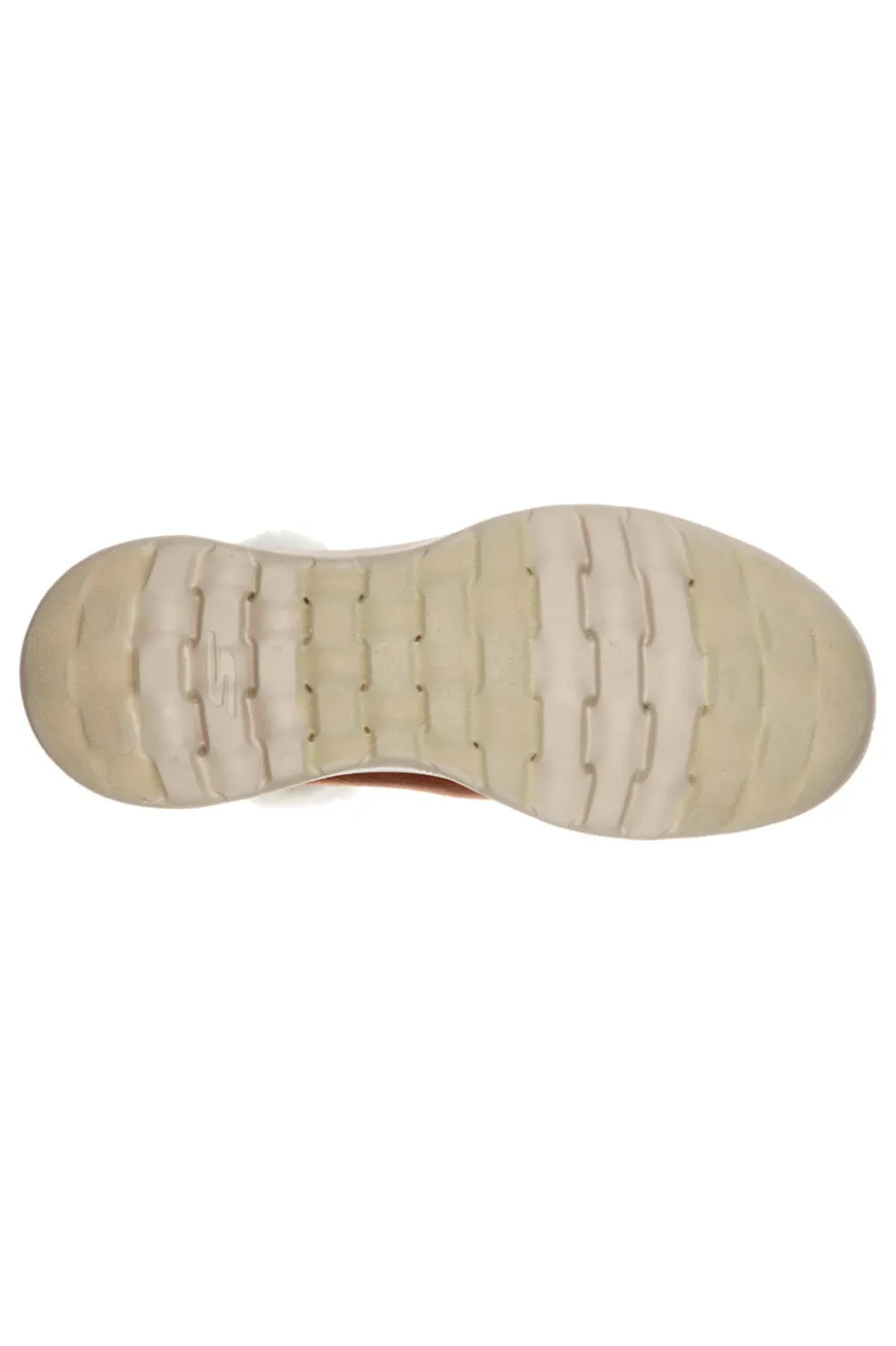 Skechers – On-the-GO – Joy Endeavor – Braune Stiefeletten mit Kunstpelzbesatz
