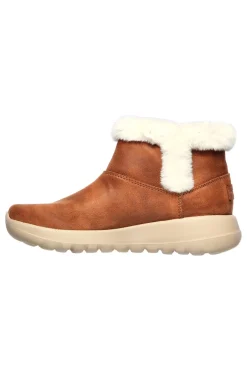 Skechers – On-the-GO – Joy Endeavor – Braune Stiefeletten mit Kunstpelzbesatz