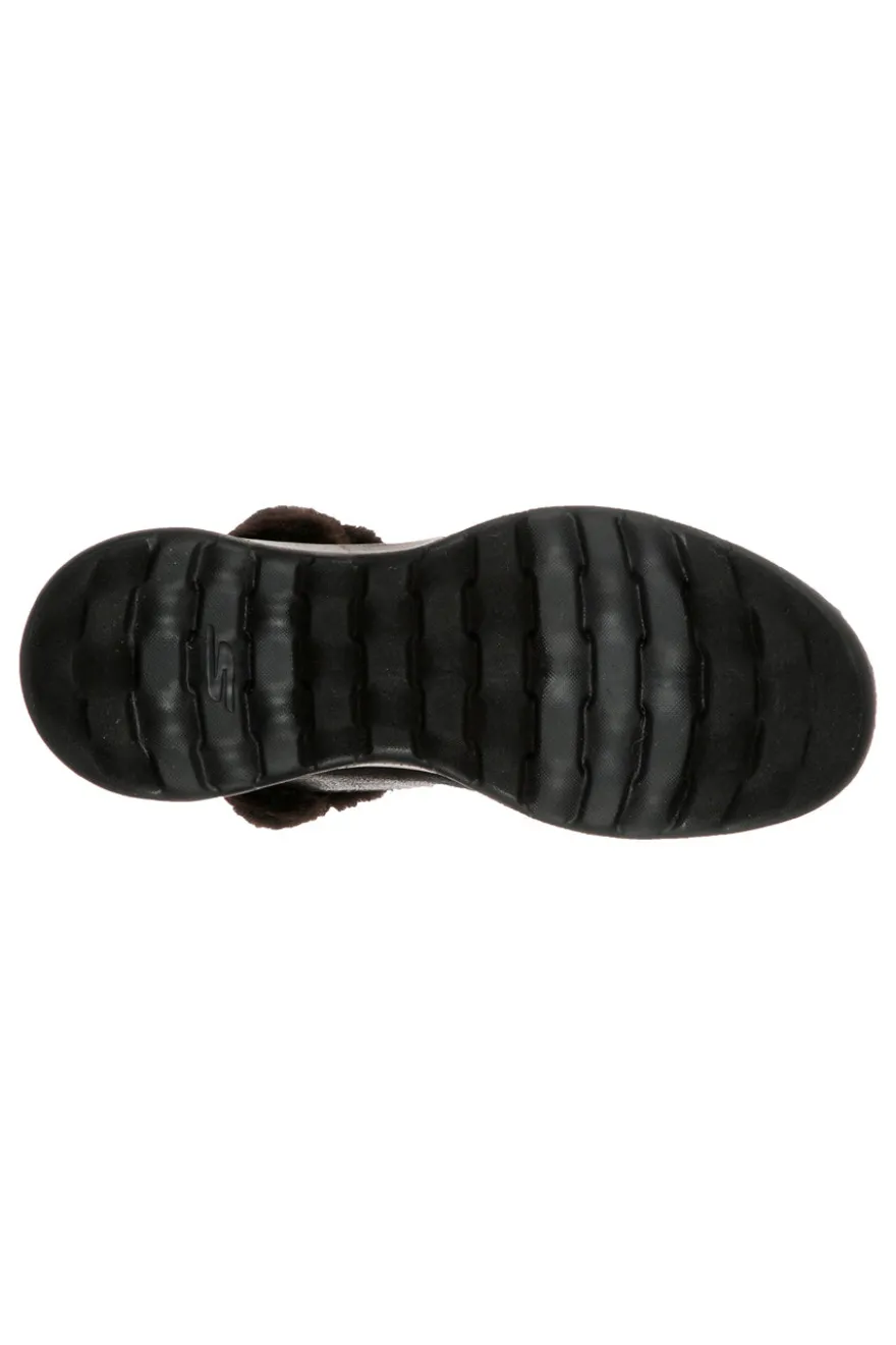 Skechers – On-the-GO – Joy Endeavor – Schwarze Stiefeletten mit Kunstpelzbesatz