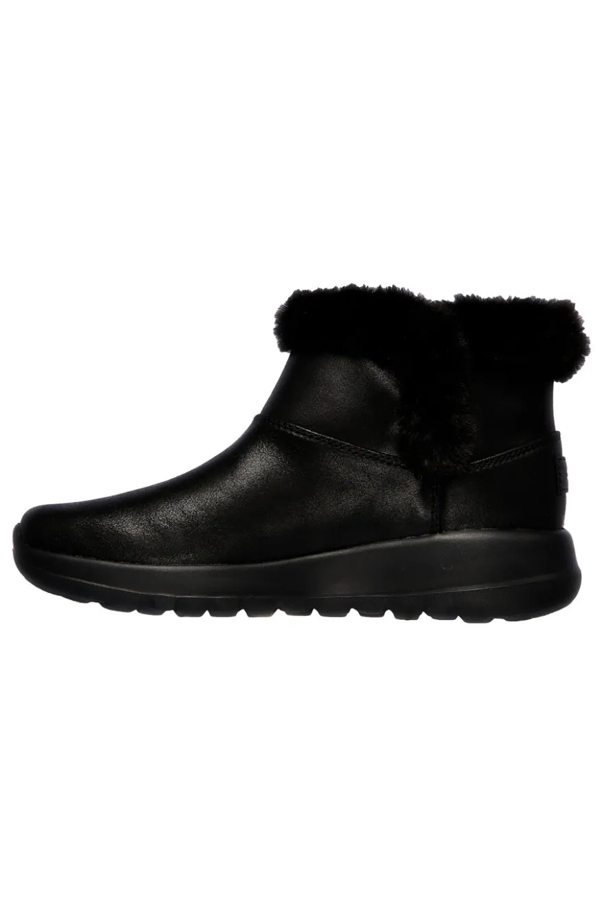 Skechers – On-the-GO – Joy Endeavor – Schwarze Stiefeletten mit Kunstpelzbesatz