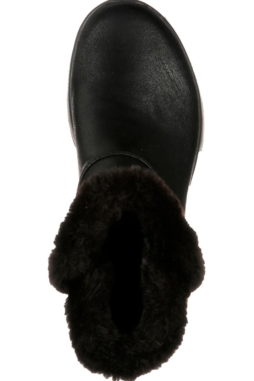 Skechers – On-the-GO – Joy Endeavor – Schwarze Stiefeletten mit Kunstpelzbesatz