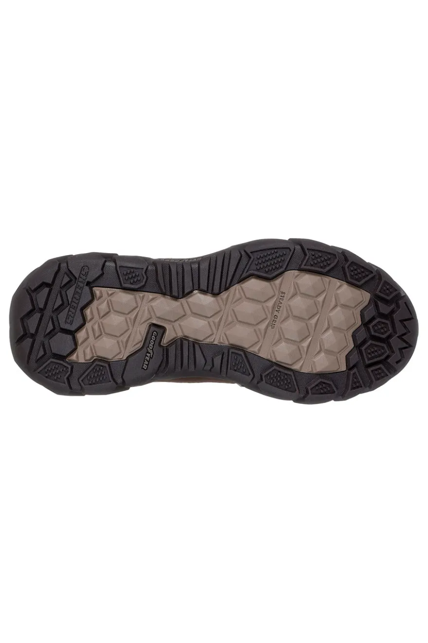 Skechers – Santoro Hopkins – Braune Slip-On-Stiefeletten aus Leder