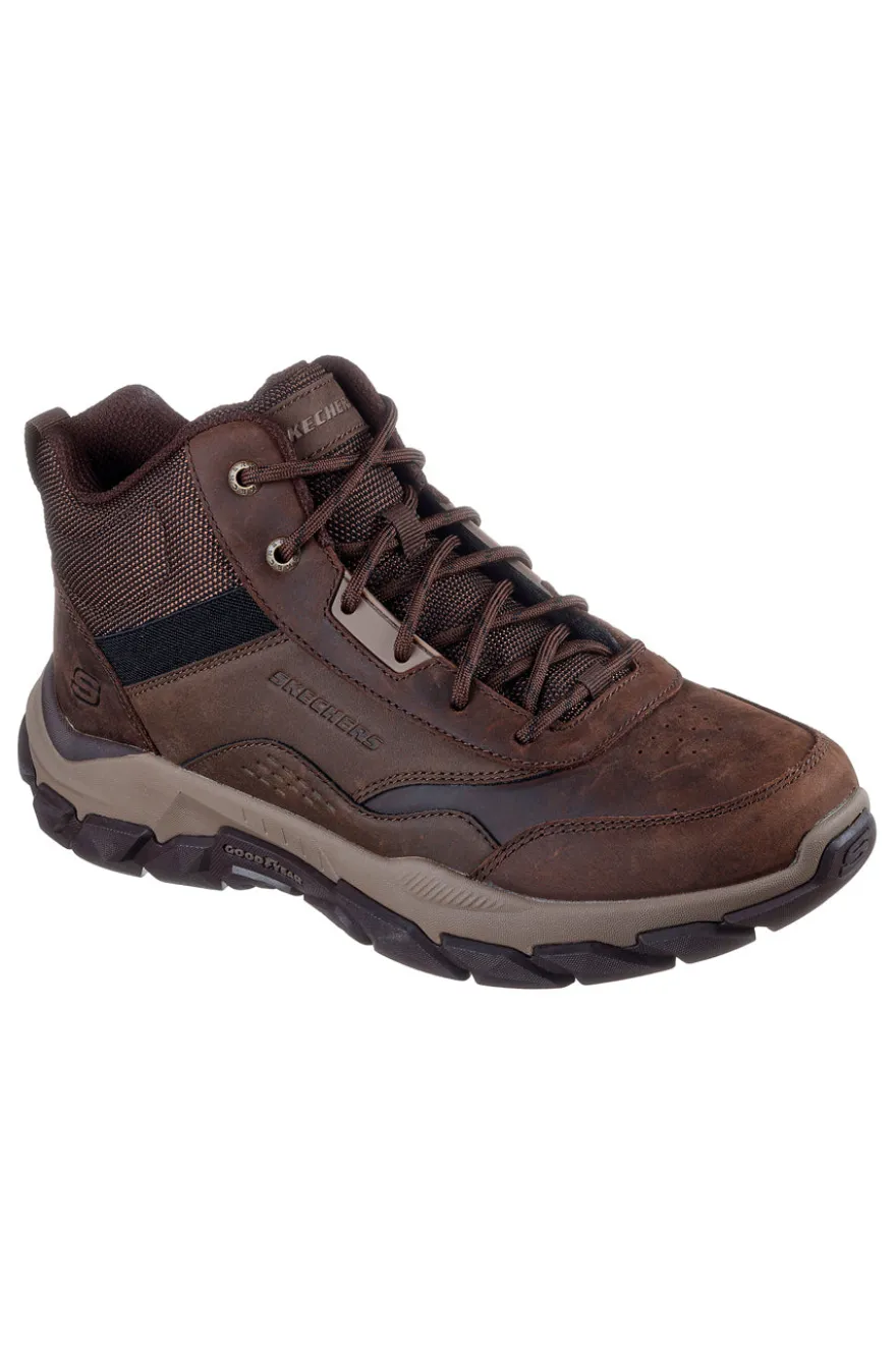 Skechers – Santoro Hopkins – Braune Slip-On-Stiefeletten aus Leder