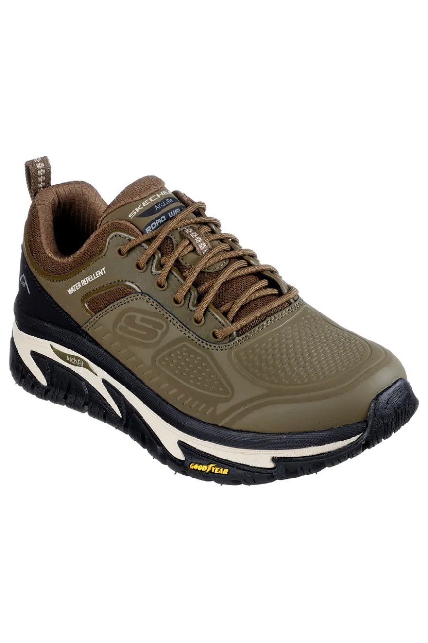 Skechers Arch Fit Road Walker-Recon olivgrüne wasserabweisende Outdoor-Schuhe