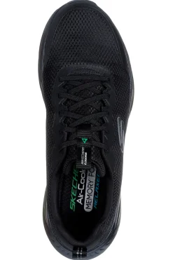 Skechers Edgeride Rekze – Schwarze Mesh-Sneaker mit Memory-Schaum
