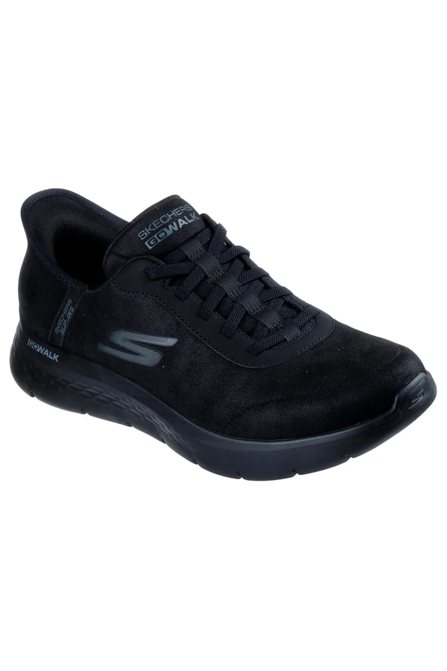 Skechers GO WALK FLEX SMOOTH MOTION – flexible schwarze Slip-On-Sneaker