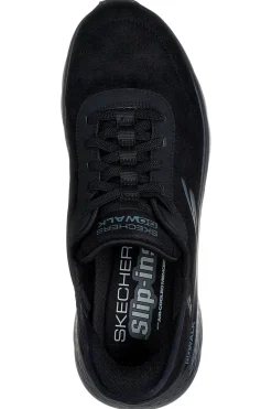 Skechers GO WALK FLEX SMOOTH MOTION – flexible schwarze Slip-On-Sneaker