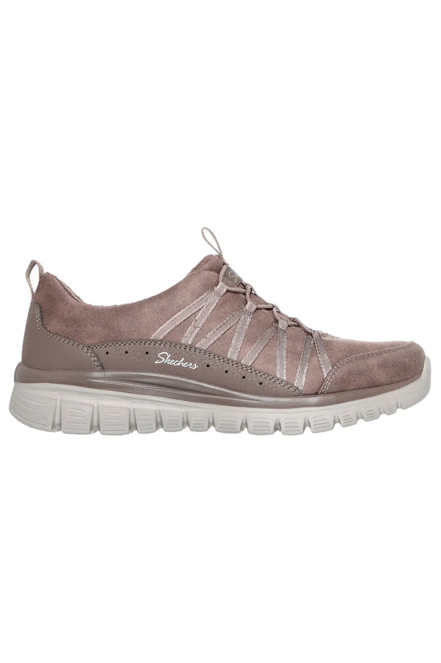 Skechers Graceful Cozy Hug – waschbare Sneaker aus veganem Memory-Schaum in Taupe