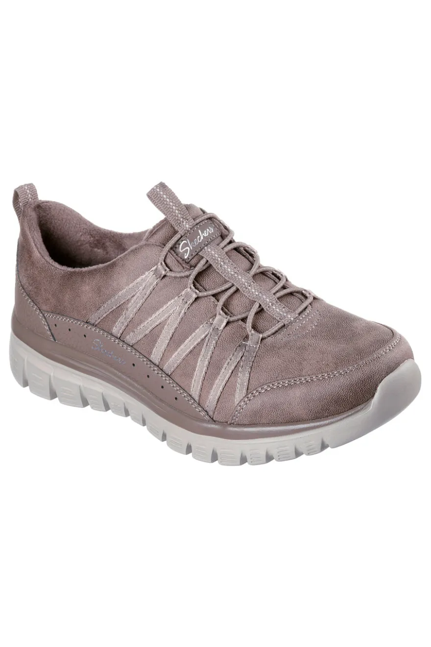 Skechers Graceful Cozy Hug – waschbare Sneaker aus veganem Memory-Schaum in Taupe