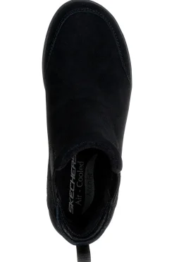 Skechers Laguna Harvest Moons Chelsea Boots aus schwarzem Leder mit Arch Fit Innensohle