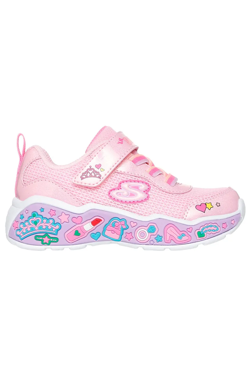 Skechers Play Scene Fun Squad – Rosa Sneaker mit Glitzer und verzierter Sohle