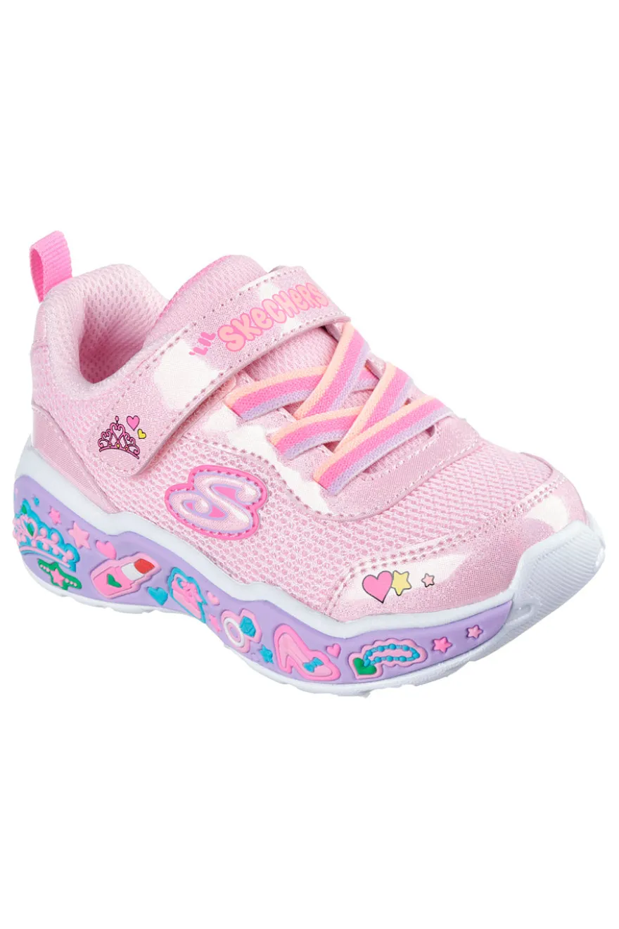 Skechers Play Scene Fun Squad – Rosa Sneaker mit Glitzer und verzierter Sohle