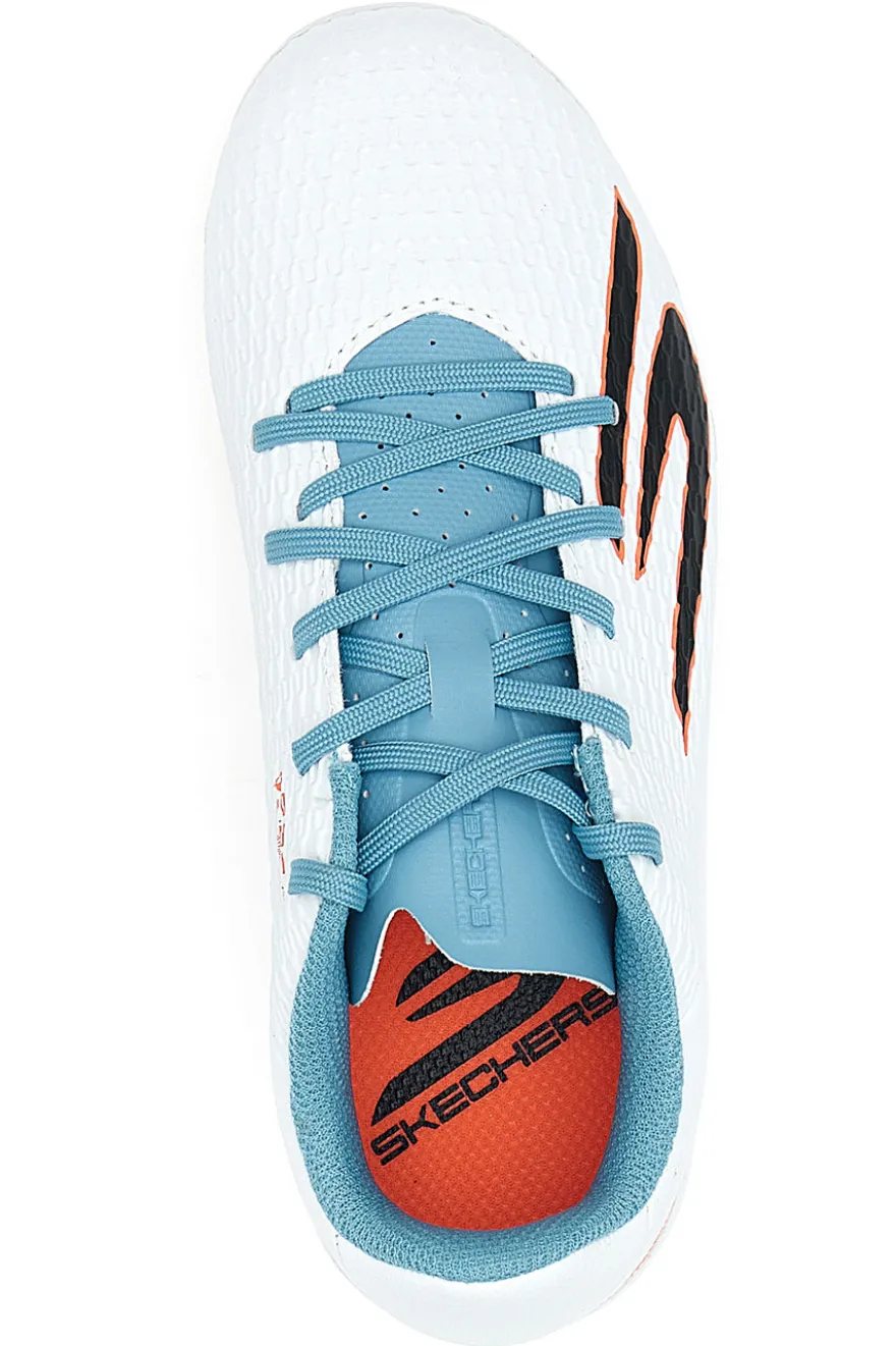 Skechers SKX 2 JR YO Weiße FG-Fußballschuhe zum Schnüren