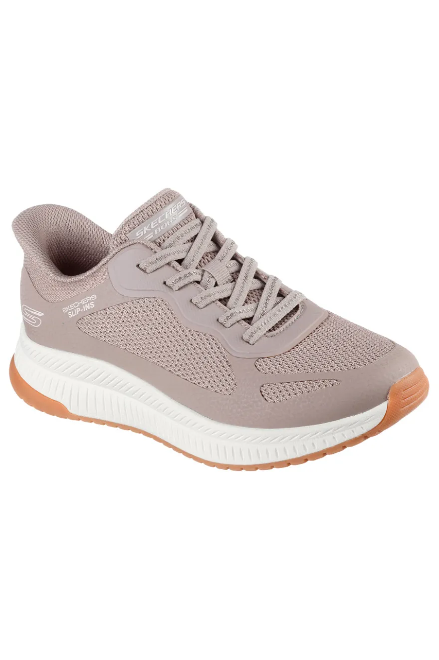 Skechers Slip-ins Taupe Sneakers: BOBS Squad 4 – Grundausstattung