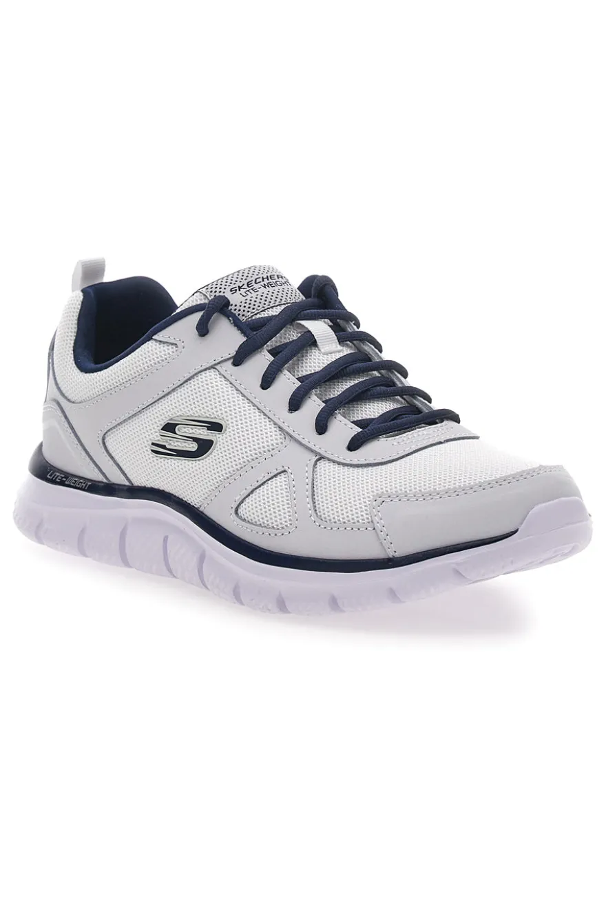 SKECHERS TRACK Fitnessschuhe mit Obermaterial aus grünem Leder und Mesh