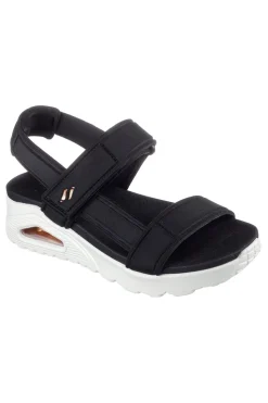 Skechers Uno – Summer Stand2 Vegane schwarze Sandalen mit Klettverschluss