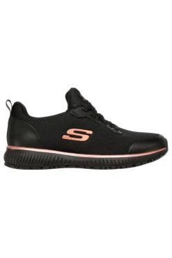 Skechers Work: Squad SR Arbeitsschuhe in Schwarz und Pink