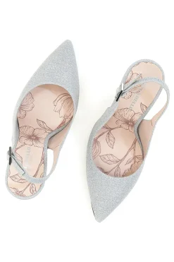 Slingback argento glitter con tacco alto Pittarello Romantic 5425