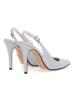 Slingback argento glitter con tacco alto Pittarello Romantic 5425