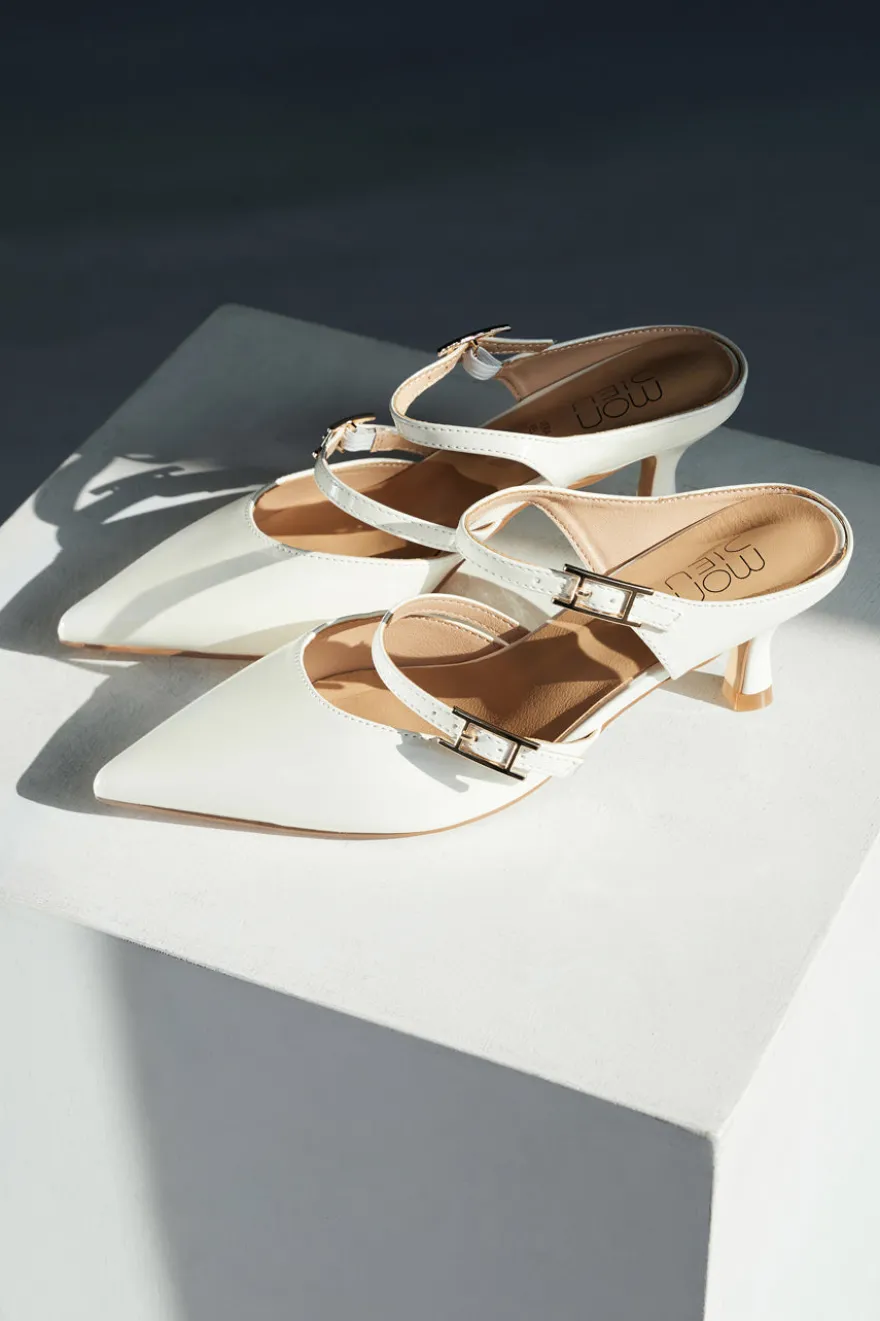 Slingback Bianche con punta affusolata Mon Dieu 9447Q7