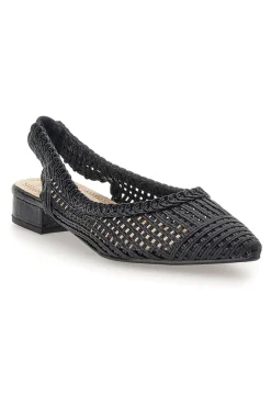 Slingback da donna nere traforate con tacco basso Le Havre GZ2405273