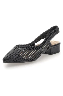 Slingback da donna nere traforate con tacco basso Le Havre GZ2405273