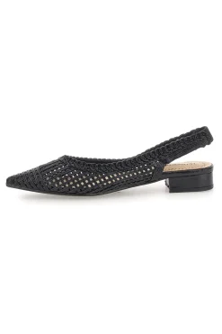 Slingback da donna nere traforate con tacco basso Le Havre GZ2405273