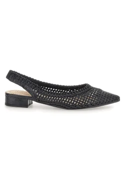 Slingback da donna nere traforate con tacco basso Le Havre GZ2405273