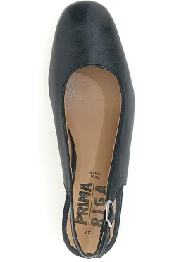Slingback nere in vera pelle con tacco basso Prima riga 21684LIDY