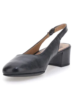 Slingback nere in vera pelle con tacco basso Prima riga 21684LIDY