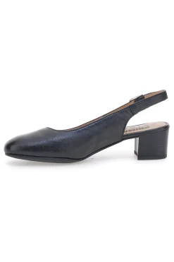 Slingback nere in vera pelle con tacco basso Prima riga 21684LIDY