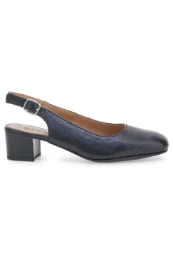 Slingback nere in vera pelle con tacco basso Prima riga 21684LIDY